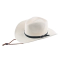 Cappello da cowboy classico in paglia avorio con cintura nera e sottogola regolabile - 51cm / Bianco Sporco