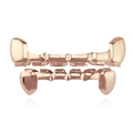 Set grillz denti da vampiro placcati in oro rosa 18 carati stile hip hop per uomo e donna - Set Oro Rosa