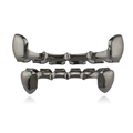 Set grillz da vampiro hip hop color canna di fucile per denti superiori e inferiori - Set Nero Canna di Fucile