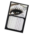 Face jewelry sticker with white pearls and iridescent rhinestones on black card - Half Pearl and Half AB Iridescent Rhinestone