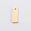 Colgante rectangular minimalista de acero inoxidable dorado con acabado espejo liso - Agujero Único / Dorado