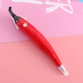 Creative red chili pepper shaped ballpoint pen with black stem and smooth plastic finish - Chili