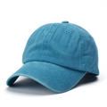 Cappellino da baseball in cotone lavato blu pavone con finitura vintage e visiera curva - Regolabile / Blu lago