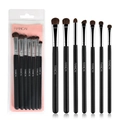 Detailliertes 7er-Set professionelle Augen-Make-up-Pinsel mit schwarzen Griffen und Silber - 7-teiliges Set / Schwarz