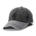 Berretto da baseball in cotone lavato grigio scuro e chiaro con visiera curva - Regolabile / Tesa Grigia + Nero