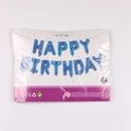 Blue Happy Birthday foil balloon set in packaging for party decorations and celebrations - Blue