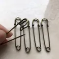 Set of 4 vintage bronze metal safety pins for scarves and DIY jewelry accessories - Bronze