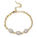 Elegantes goldenes Brautarmband mit Markasit-Kristallen und verstellbarem Verschluss - Gold