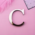 3D silver mirror acrylic wall sticker featuring the uppercase letter C for home decor - Letter C