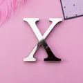 Silver mirror acrylic 3D letter X wall sticker with a polished reflective finish - Letter X