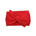 Vibrant red oversized textured knit bow headband for infants and young girls - Red