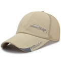 Atmungsaktive khakifarbene Mesh-Basecap mit SportStyle-Stickerei für Sonnenschutz im Freien - Verstellbar / Khaki