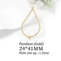 Pendente goccia in metallo dorato per gioielli DIY 24x41mm con anelli di attacco - 24*41mm