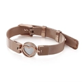 Bracciale a maglia milanese oro rosa con cuore in madreperla e chiusura a fibbia - Oro Rosa (KB108621-K)