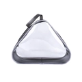 Dreieckige transparente PVC-Kosmetiktasche mit schwarzem Reißverschluss und Griff - 180*60*137mm / Schwarz