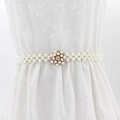 Ceinture élastique en perles pour femmes avec boucle fleurie ornée de strass - EL95-2 Style Fleur