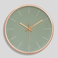 Orologio da parete moderno 30cm verde salvia con cornice in alluminio oro rosa - Oro Rosa Quadrante Grigio