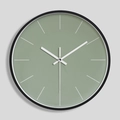Orologio da parete minimalista 12 pollici, quadrante verde salvia e cornice nera - Cornice Nera Quadrante Grigio