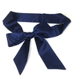 Ceinture de taille élégante en satin bleu marine avec grand nœud pour robe femme - Bleu marine
