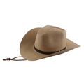 Cappello di paglia kaki da uomo con cintura in pelle marrone e cinturino regolabile - 51cm / Cachi