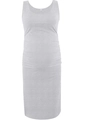 Light gray sleeveless maternity dress with side ruching and a round neck design - S / Light Gray