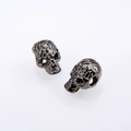 Antike Silber Totenkopf Perlen für DIY Schmuck mit 3,6mm Loch für Halloween Deko - Gunmetal-Schwarz