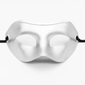 Herren Halbmaske in Silber metallic für Maskenball und Partys mit elastischem Band - Einheitsgröße / Silber