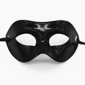 Glossy black half-face gentleman mask for men party masquerade and stage performances - One Size / Black