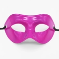 Rose red men's half-face plastic masquerade mask with a glossy finish for parties - One Size / Rose Red