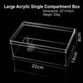 Clear acrylic storage box for jewelry and tools, 22x14x8cm size with bottom holes - Large Acrylic Single Slot Box