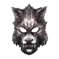 Grimmige grau-weiße Wolf-EVA-Halbmaske für Halloween und Maskerade-Party-Kostüme - Schwarzer Wolf (UK18233)
