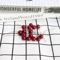 Glossy red artificial berries with wire stems for DIY floral crafts and home decor - 12mm Burgundy