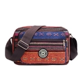 Borsa a tracolla etnica intrecciata stile boho con strisce colorate e cinturino regolabile - Righe Arancione