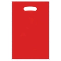Vibrant red pearlescent plastic gift bag with a die-cut handle for festive party favors - Red