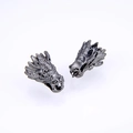 Detailed view of gunmetal dragon head charms for DIY jewelry making and bracelets - Gun Black