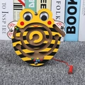 Wooden bee magnetic maze puzzle toy with colorful beads and stylus for kids - Bee