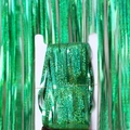 Tenda a frange laser verde in rotolo per decorazione della parete di compleanno - Verde