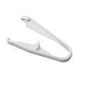 Disposable white plastic piercing tool or umbilical cord clamp with locking teeth design - Ear Piercer Assistant Tool