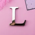 Silver mirror acrylic 3D alphabet letter L wall sticker with high gloss finish - L