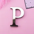 Lettre P alphabet 3D en acrylique miroir argent pour décoration murale et DIY - Lettre P