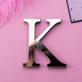 Mirror gold acrylic wall sticker 3D letter K with high reflective surface finish - Letter K