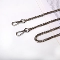 Deep gunmetal chain replacement strap with rotating lobster clasps for women bags - Lantern Chain / 125cm / Silver