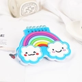 Mini-Spiralnotizbuch mit Regenbogen- und Wolken-PVC-Cover und blauer Metallspule - Regenbogen Wolke