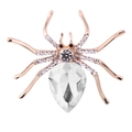 Broche en forma de araña con cristales blancos brillantes y acabado en oro rosa - Circonita Blanca (Base Dorada)