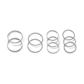 10-teiliges Set silberner Metallringe mit glatten und strukturierten Bändern zum Layering - Minimal Glatt Texturiert Silber Stapelbare Ringe Set (6786)