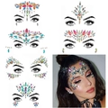 Face jewel tattoos with iridescent crystals for forehead and face makeup decoration - Set 02