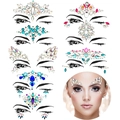 Detailed assortment of face rhinestone stickers and facial gem tattoo sets for creative makeup - Set 20