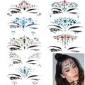 Detailed set of bohemian face jewels and rhinestones for festive makeup styles - Set 19