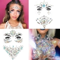 Detailed holographic face jewels and body gems in star and moon shapes for creative makeup - Set 27