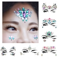 Detailed view of colorful crystal facial gemstone stickers for forehead and eyes decoration - Set 30